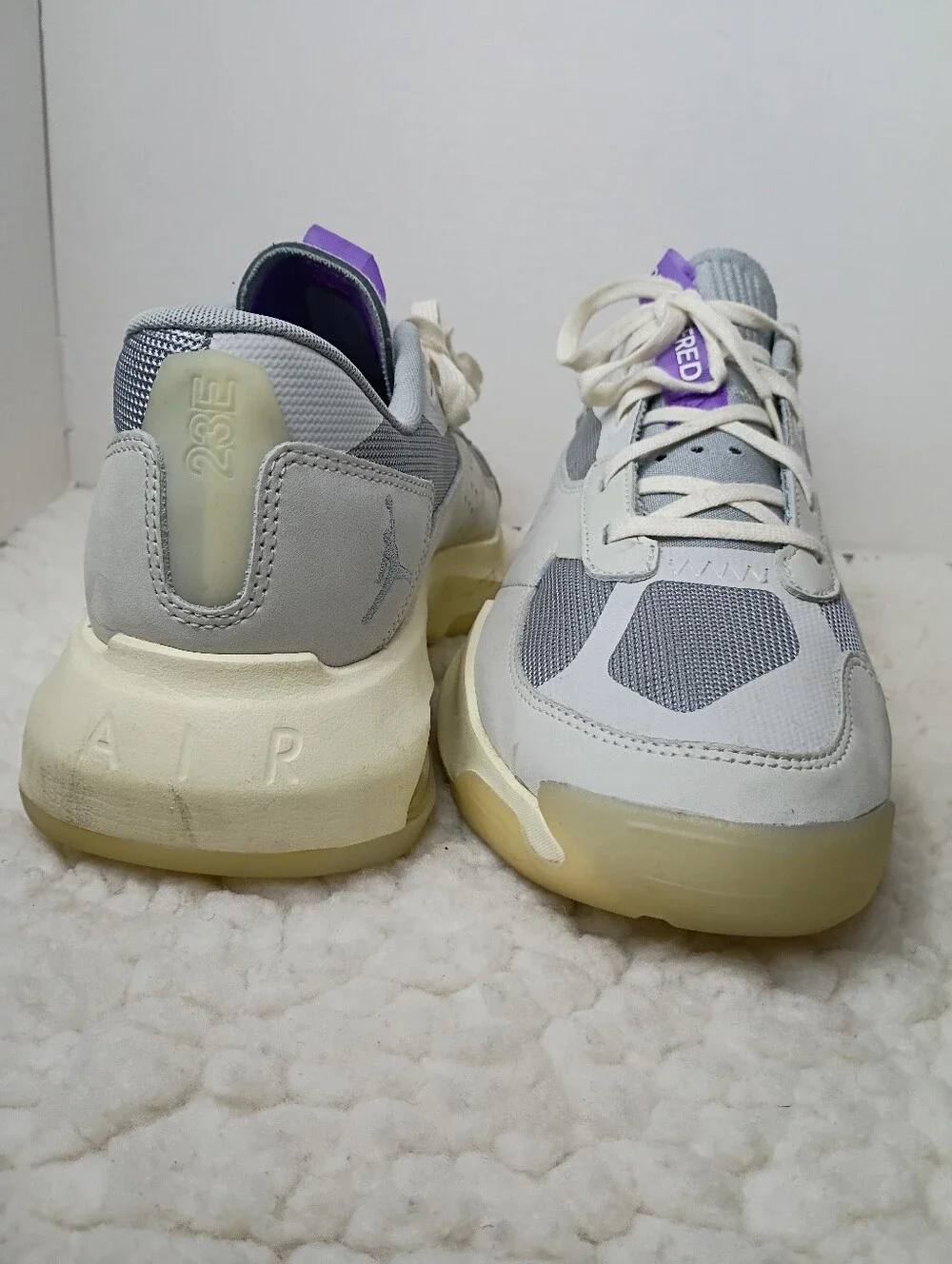 Jordan Air 200E Grey Coconut Milk Purple Men's Size 14 DC9836-110.Pre-owned and